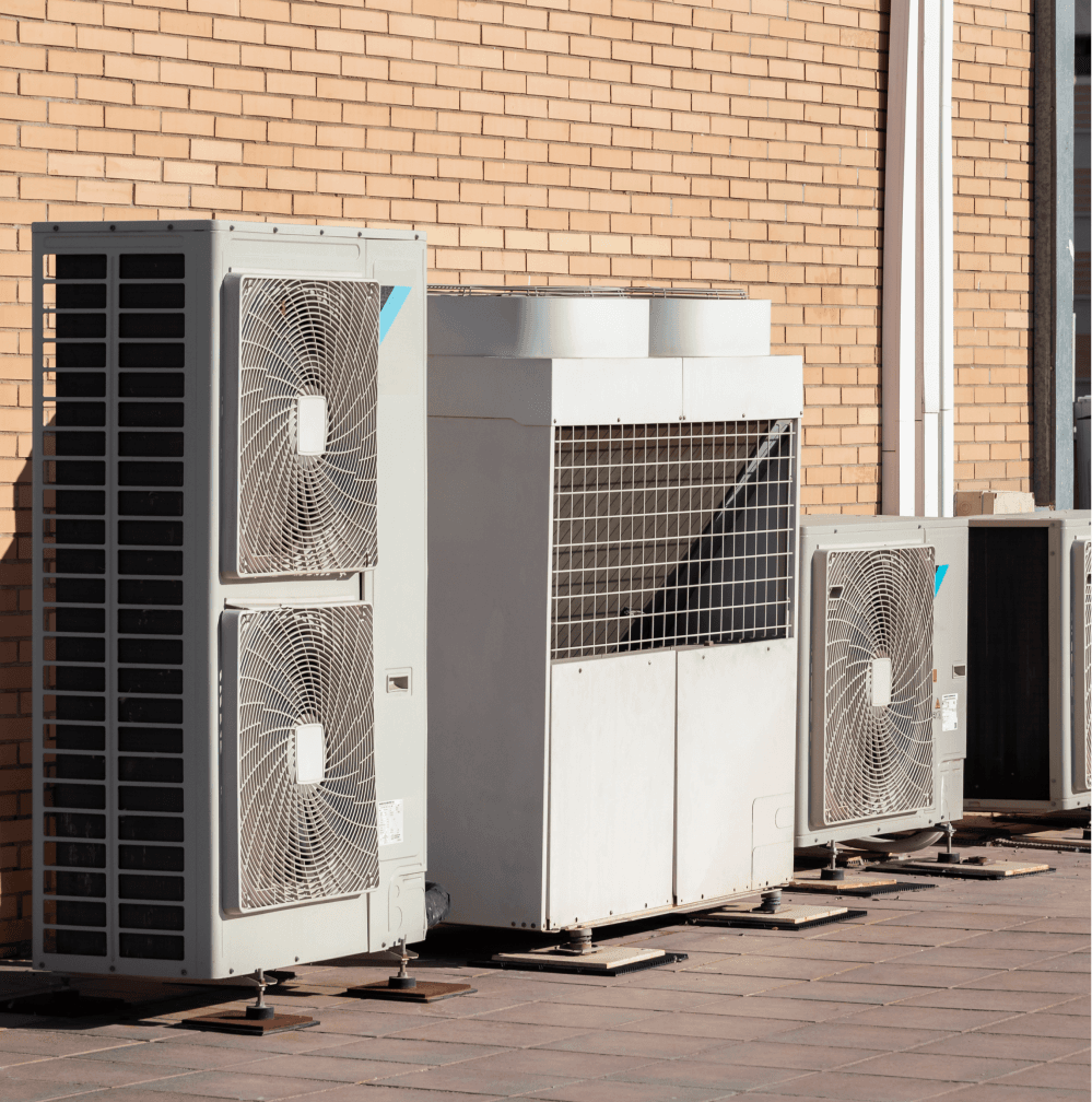 Man working on HVAC system