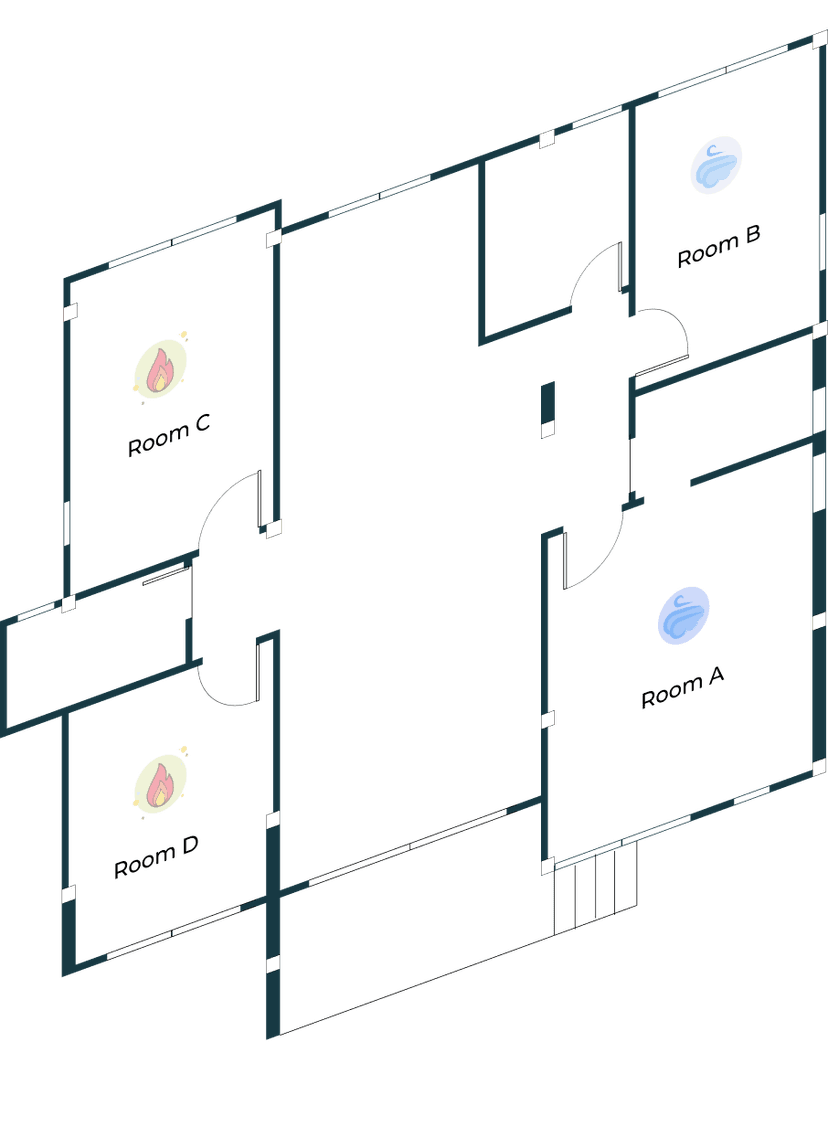 illustration of floor plan for hvac system