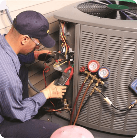 Man fixing a HVAC system